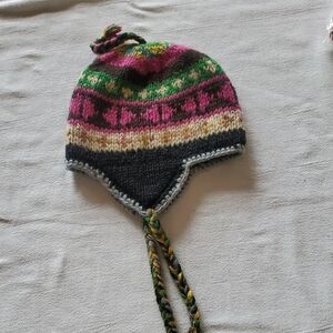 The Collection‎ Royal 100% Wool Handmade In Nepal Fleece Lined Hat